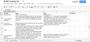 A list of improvements we'll be making to MoMA Learning, based on user testing
