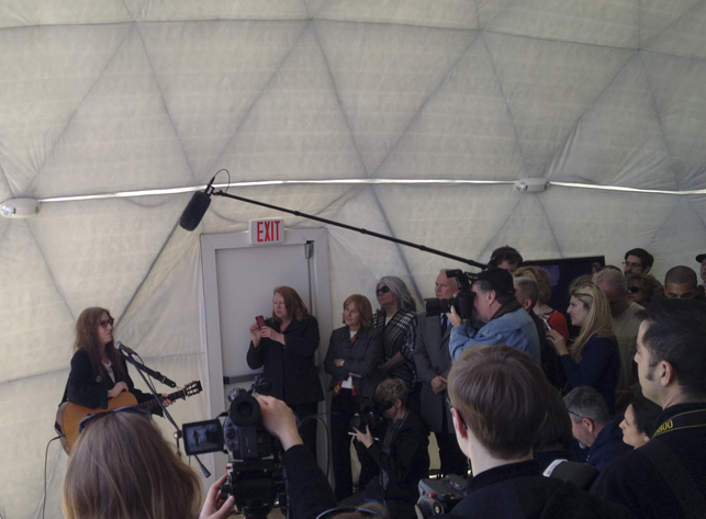 Patti Smith performing at the opening of Dome 2. Photo by Pamela Popeson