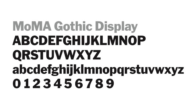 MoMA Gothic typeface. Typeface designed by Matthew Carter