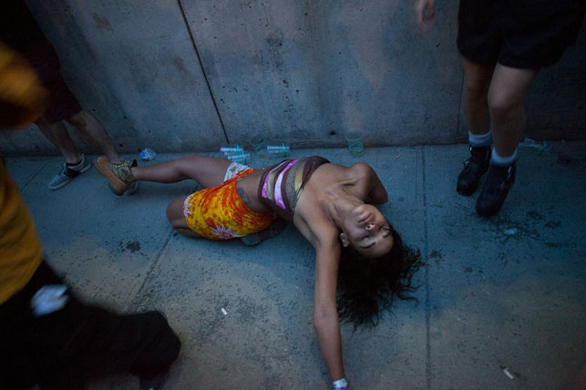 Destiny Ortiz, aka Wavy Spice, dances at Warm Up, MoMA PS1, Saturday, July 27, 2013. Photo By Zachary Newton