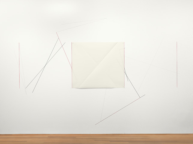 Dorothea Rockburne. Drawing Which Makes Itself: Neighbourhood. 1973. Duralar, pencil, colored pencil, and felt-tip pen on wall. The Museum of Modern Art, New York. Gift of J. Frederic Byers III, 1978. © 2013 Dorothea Rockburne / Artists Rights Society (ARS), New York