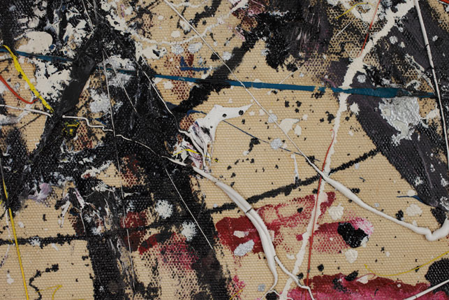 After treatment: The impasto has been retouched to match the original on either side of it. The fill spans the loss and can easily be removed