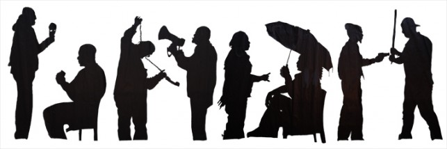 A sneak peek at the final, Kara Walker-inspired mural. 