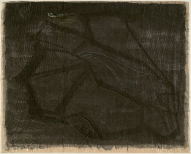 Morris Graves. Bat Dancing for a Slug. 1943. Watercolor and gouache on mulberry paper, 23 7/8 x 29 3/4" (60.9 x 75.8 cm). The Museum of Modern Art, New York. Anonymous gift, 1950. © 2014 Morris Graves Foundation