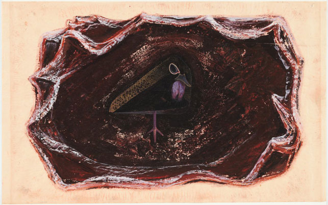 Morris Graves. Unnamed Bird of the Inner Eye. 1941. Tempera and gouache on tracing paper, 22 x 39" (55.9 x 99.1 cm). The Museum of Modern Art, New York. Purchase, 1942. © 2014 Morris Graves Foundation