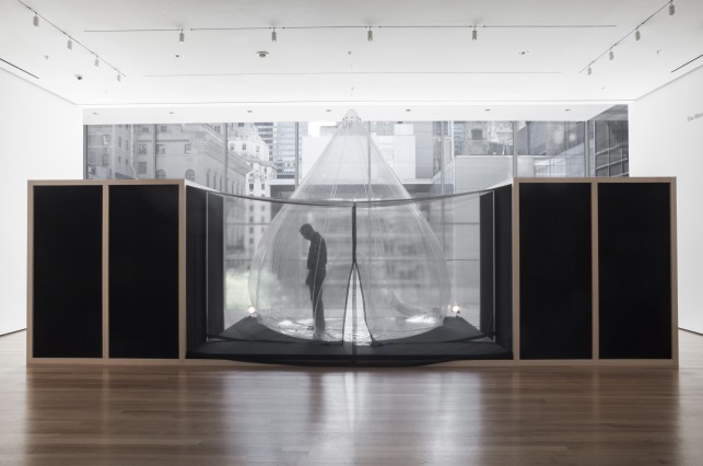  Installation view of The House Is the Body (1968), part of the exhibition Lygia Clark: The Abandonment of Art, 1948–1988 at The Museum of Modern Art, New York (May 10–August 24, 2014). Photo: Thomas Griesel. © 2014 The Museum of Modern Art