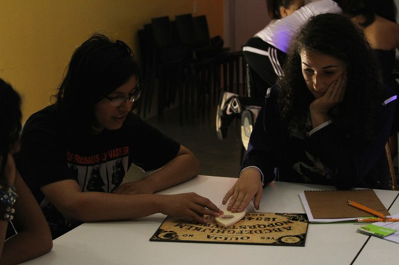 Exploring Ouiji Boards during the first class session