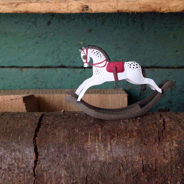 Paper horse for MoMA Design Store shadow box.