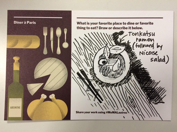 A Lautrec-inspired postcard drawing