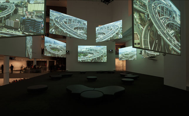 Isaac Julien. Ten Thousand Waves. 2010. Nine-channel video installation (color, sound), 49:41 min. loop. The Museum of Modern Art, New York. The Michael H. Dunn Memorial Fund. Installation view The Museum of Modern Art, 2013. Photo: Jonathan Muzikar. © 2015 MoMA, NY