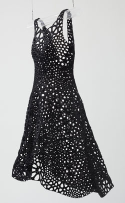 Nervous System (est. 2007), Jessica Rosenkrantz (American, b. 1983), Jesse Louis-Rosenberg (American, b. 1986). Kinematics Dress. 2013. Laser-sintered nylon. Image courtesy of Steve Marsel. The Museum of Modern Art, New York. Committee on Architecture and Design Funds
