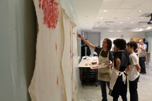 Students in first phase of painting