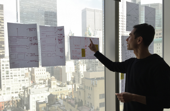 An early UX workshop for MoMA.org that led to designs for user testing. Photo: Sara Bodinson
