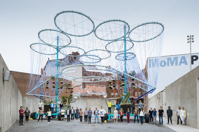 Installation view of Andrés Jaque/Office for Political Innovation’s COSMO, winning design of the 2015 Young Architects Program, at MoMA PS1. Photo: Miguel de Guzman