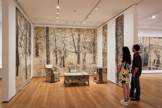 Installation view of Gilbert & George: The Early Years, The Museum of Modern Art, May 9–September 27, 2015. © 2015 The Museum of Modern Art. Photo: Jonathan Muzikar