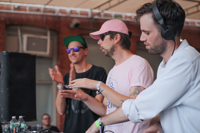 Boys Noize, Busy P, Boston Bun, MoMA PS1 Warm Up, Saturday, July 18, 2015. Photo: Mark Cole