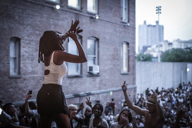 Kelela, MoMA PS1 Warm Up, Saturday, July 11, 2015. Photo: Mark Cole