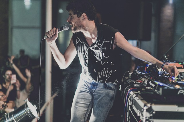 Matias Aguayo, MoMA PS1 Warm Up, Saturday, August 29, 2015. Photo: Charles Roussel