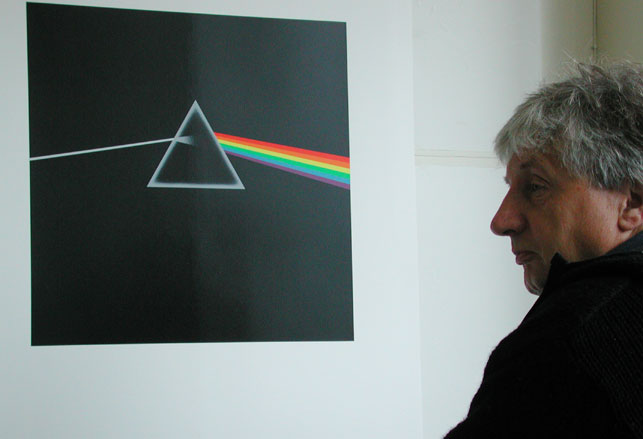 Storm Thorgerson and the Hipgnosis cover design for Pink Floyd's The Dark Side of the Moon (1973). Courtesy Roddy Bogawa and StormStudios