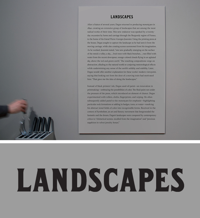 Custom typeface in use inside the exhibition galleries. Photo: Vanessa Lam