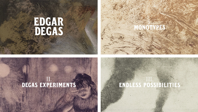 ustom typeface used on title cards for the Degas video produced by the MoMA Digital Media team.