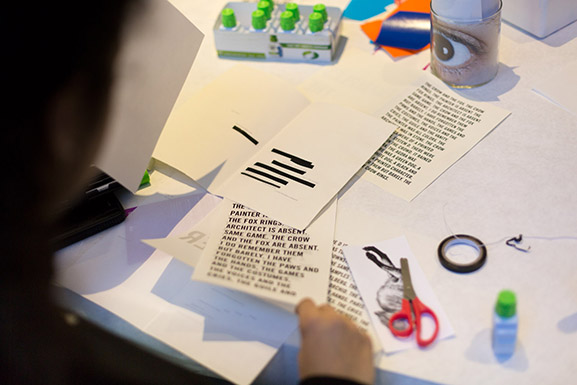 Art making during Erasures: A Poetry Workshop Inspired by Marcel Broodthaers