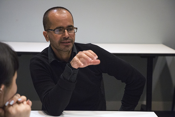 Artist Wafaa Bilal during the Dynamic Encounters: Experiments in Engagement