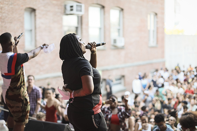 Kamaiyah performing at MoMA PS1’s Warm Up on July 16, 2016. Image courtesy of MoMA PS1. Photo: Charles Roussel