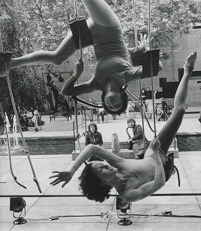 View of the peformance, Multigravitational Experiment Group. Summergarden Program, May 31 and June 1, 1974. Museum-Related Photographs, 107. The Museum of Modern Art Archives, New York
