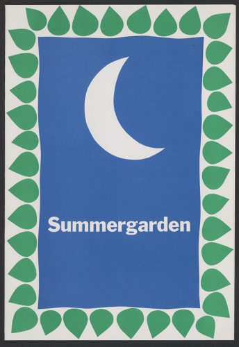 Front cover of invitation, party to celebrate Summergarden, May 10, 1971. Department of Special Events Events Invitations, 1955-1979, 23. The Museum of Modern Art Archives, New York
