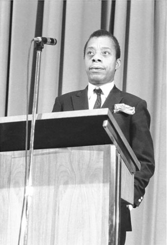 James Baldwin at "A Literary Evening in Honor of Dr. Martin Luther King, Jr." Photographic Archive. MoMA Archives, NY