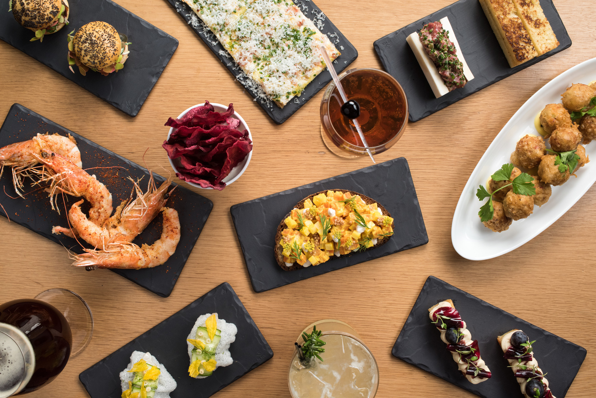 Snacks at the Bar Room at The Modern. Photo: Evan Sung